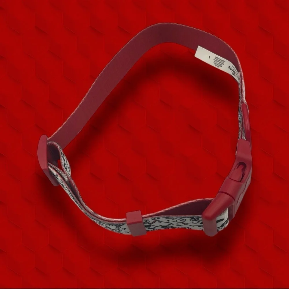Disney Tails 101 Dalmatians Red and White Dog Collar Size Large